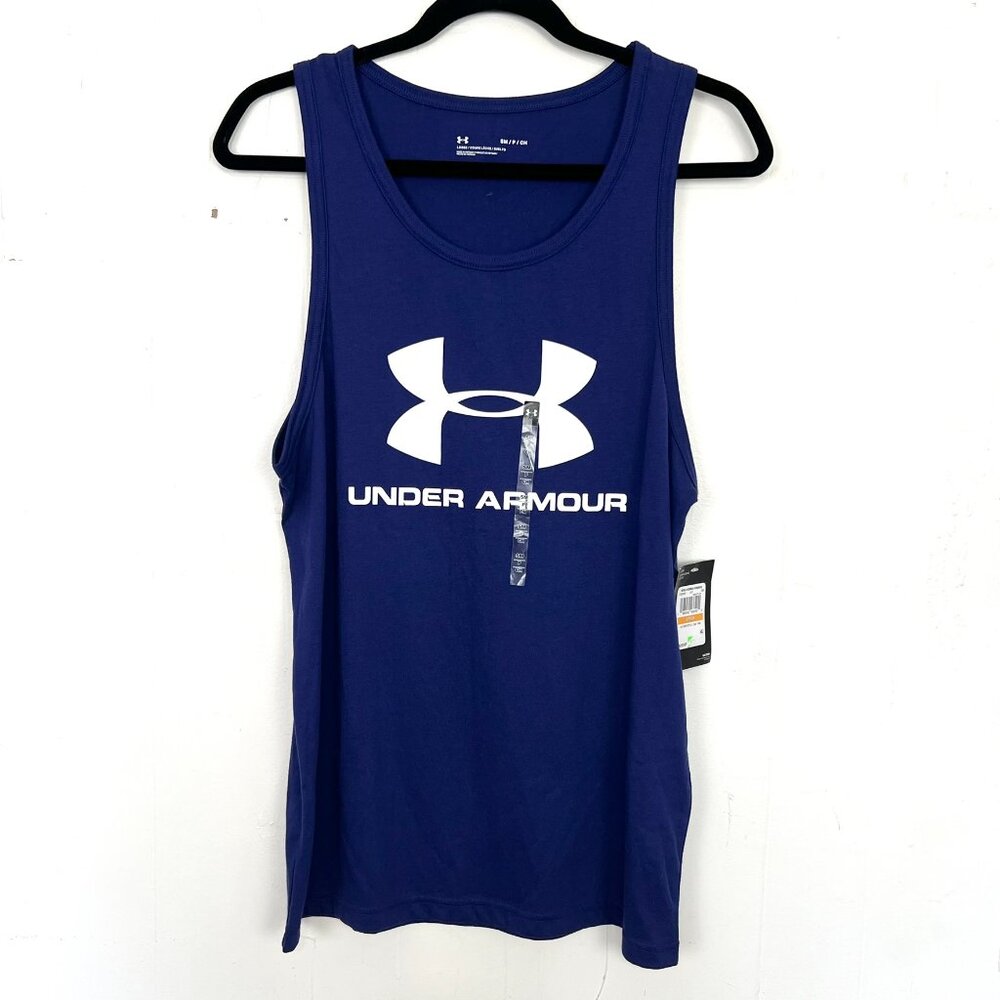 NWT Under Armour Tank Top Navy Blue Loose Fit Small‎ cg